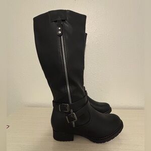 Amazon Black Combat Boots with Buckle Detail